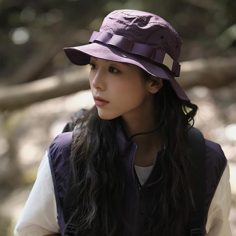 Japanese Outdoor Thin Quick-Drying Spring And Summer Drawstring Climbing Hat Men'S And Women'S Bucket Hat Sunshade Sunscreen Basin Hat