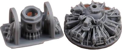 SBS Model 1/72 Детализированный набор: Двигатель и выхлопная труба F4F-4 Wildcat (для Arma Hobby) Пластиковые детали модели SBM72091 (Самолет)