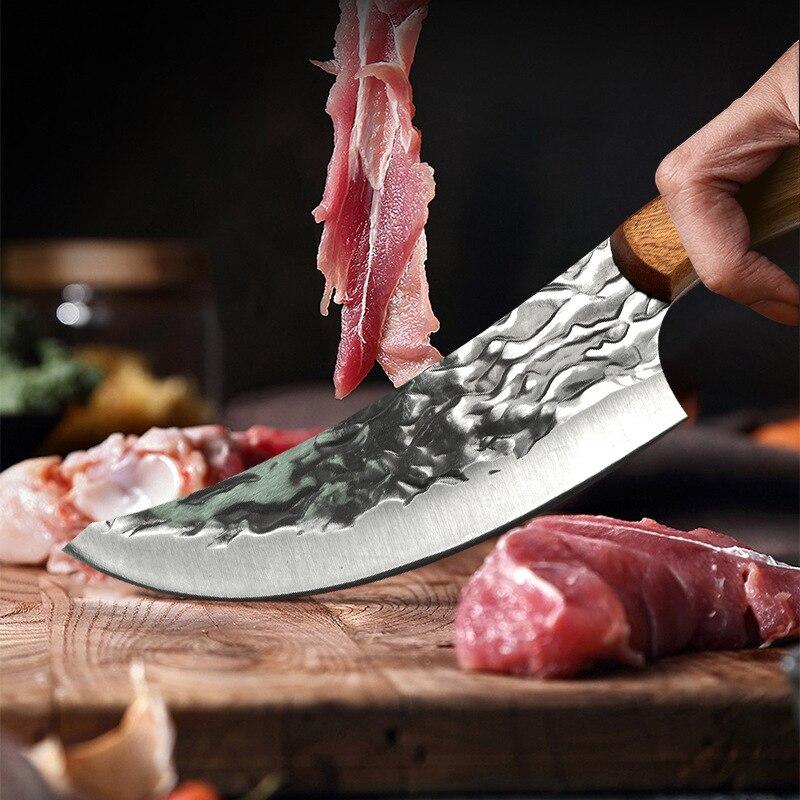 Handmade Forged Boning Knife Stainless Steel Kitchen Chef Knife Fishing Knife Meat Cleaver Butcher Knife Hunting Knives