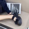 Thick Bottom Bow Mary Jane Shoes Women Spring Casual Round Head Lolita Lovely Shallow Mouth Single Shoes Black Platfotm Lofers