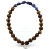 Stones and Minerals. Sodalite Bracelet from Brazil + 8 Mm Wooden Beads. Made In France.