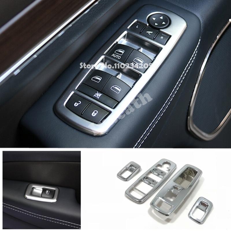For Jeep Grand Cherokee WK2 2011- Interior ABS carbonfiber Car Window Lift Button Glass control Switch Panel Cover stikcer