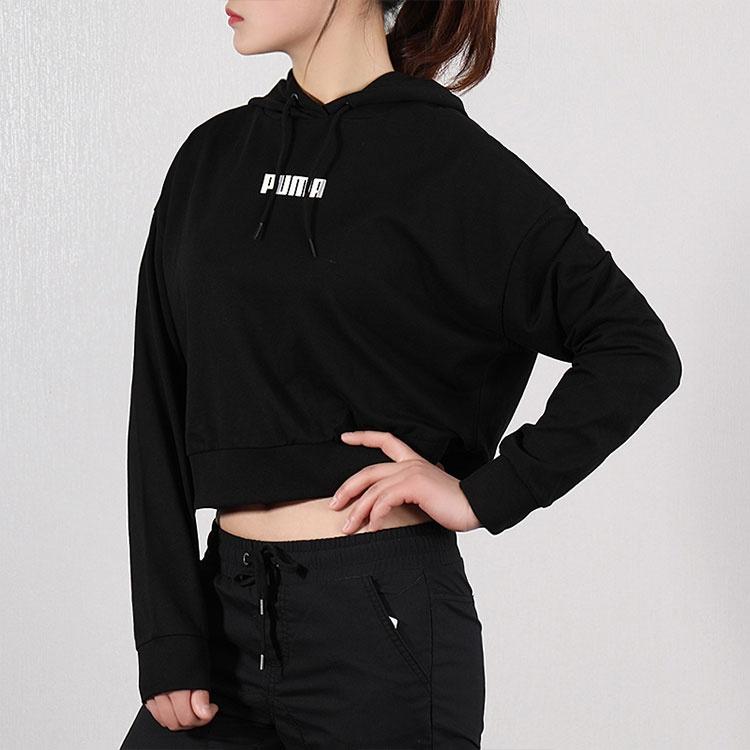 (WMNS) Короткая толстовка PUMA с логотипом 'Черная' Женская 579612-01