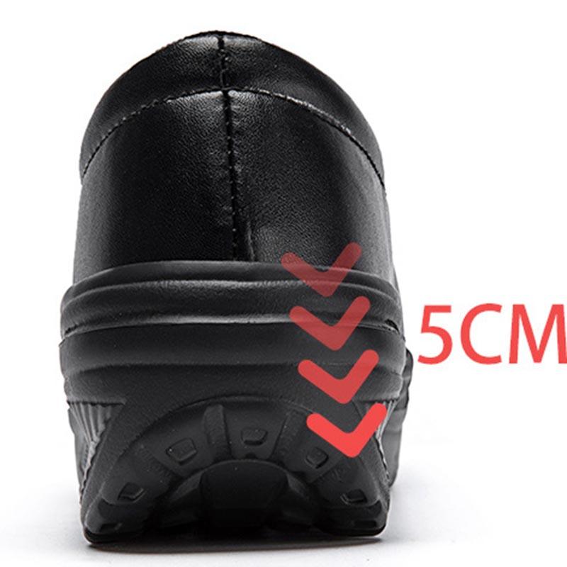 Женская кожаная обувь, качели, рабочая обувь для медсестер на платформе