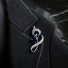 Metal Lapel Pin Women Rhinestone Flower Brooch Pin, Sparkling Floral Decorative Clothing Accessory for Coats Dresses Suits