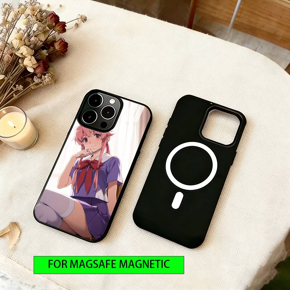 Чехол для телефона Гасай Юно из «Дневника будущего» для iPhone 17, 16, 15, 14, 13, 12, 11 Plus, Pro, магнитный, для беспроводной зарядки MagSafe