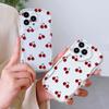 Для iPhone 16 15 14 Samsung S25 S24 S23 A06 A13 A14 A15 A16 A55 Redmi 14C 13C Note 14 13 12 Мягкий силиконовый чехол для телефона с волнистым краем и вишневым дизайном