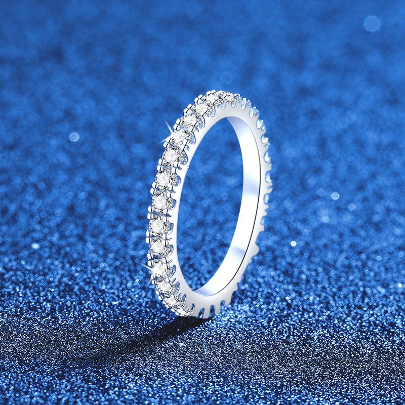 S925 Sterling Silver Moissanite Diamond Ring - Sparkly, Elegant, High-End Stacking Ring