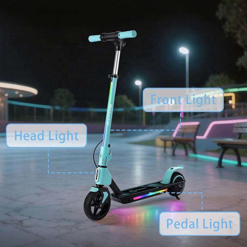 Electric Scooter — 6.5-inch Solid Tires, 130W Brushless Motor, Alloy Steel Frame, Foldable Design — A Gift for Kids.