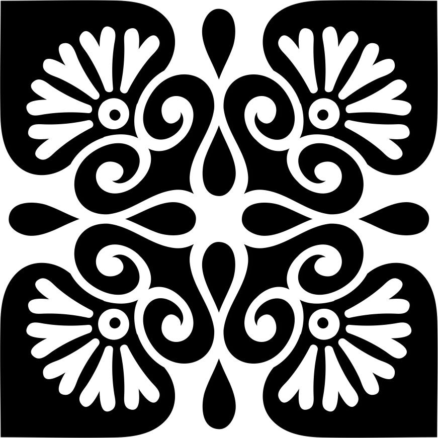 Printtoo Card Making Square Wooden Rubber Stamp Цветочный узор мандалы Scrap-booking-2 x 2