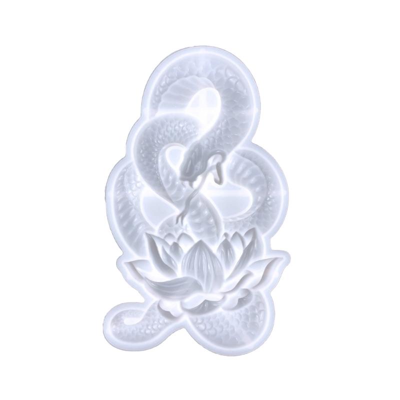 DIY Semi Three-Dimensional Lotuses Snake Silicone Mold for Wall Decoration Handmade DIY Room Tabletop Epoxy Resin Mould