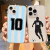 Argentina Flag Soccer 10 Shockproof Clear Phone Case For iPhone 14 13 12 11 Pro Max 7 8 Plus X XR XS Max SE 2022 Silicone Cover