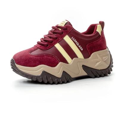 Женская обувь Осенняя спортивная обувь Кроссовки на толстой подошве Увеличивающие рост Ретро-стиль Мягкая подошва Повседневная обувь Tenis De Mujer