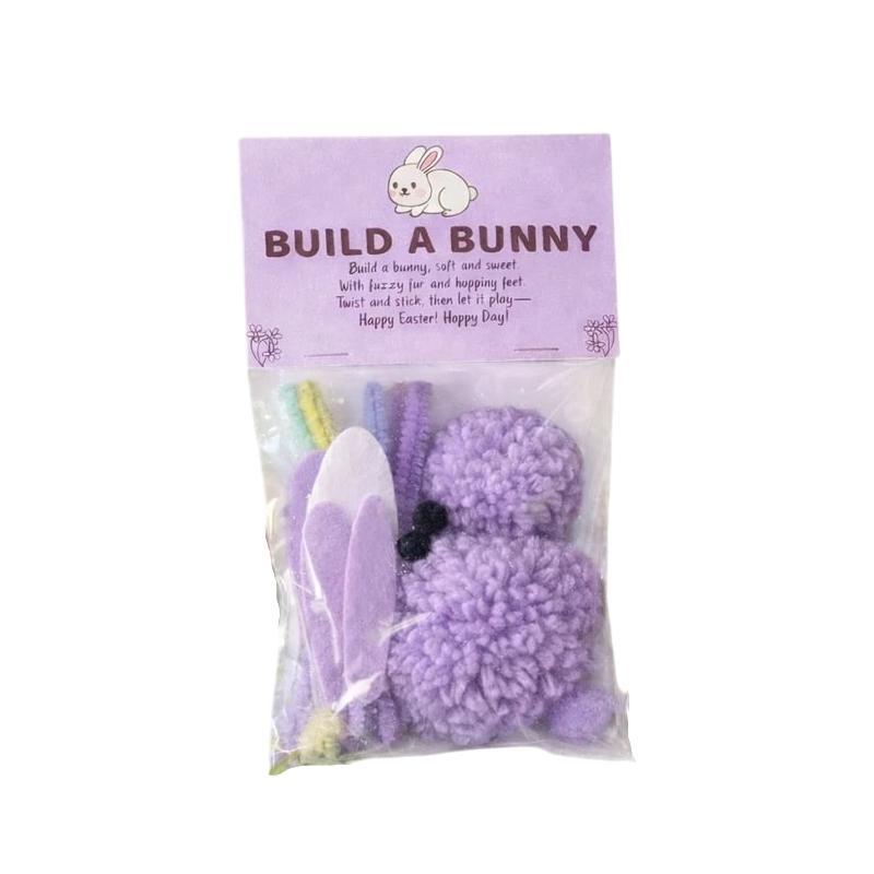 Kids' Easter Basket Stuffers Craft Kit with Cute Stuffed Bunnies