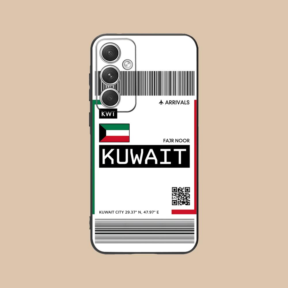 Kuwait Flag Mobile Cell Phone Case for Samsung Galaxy S25 S24 S23 S22 S21 S20 Note20 Plus FE Ultra Colour Cover Cover Pretty