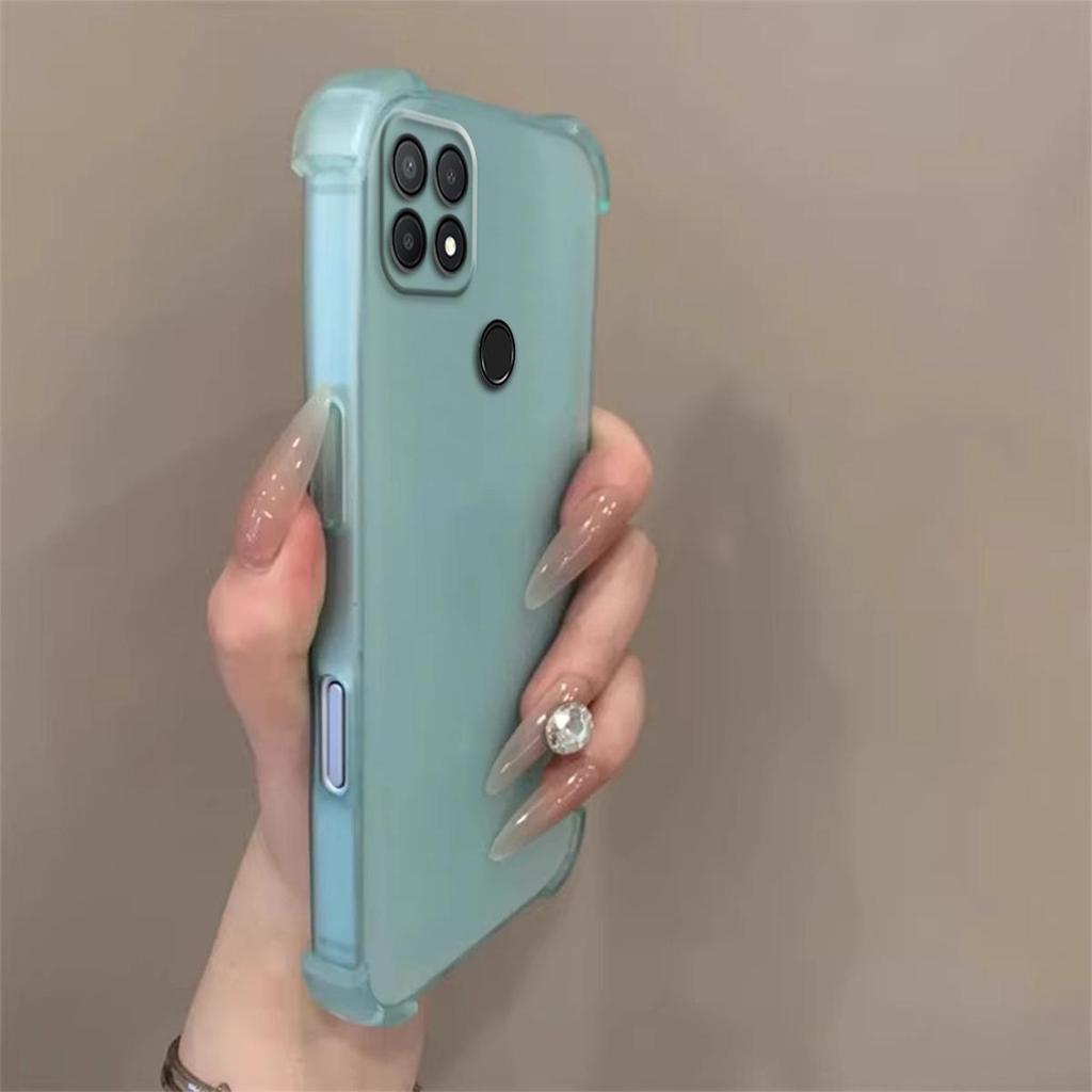 Matte Transparent Phone Case for OPPO A15s A15 Frosted Semi-Clear Protective Shell