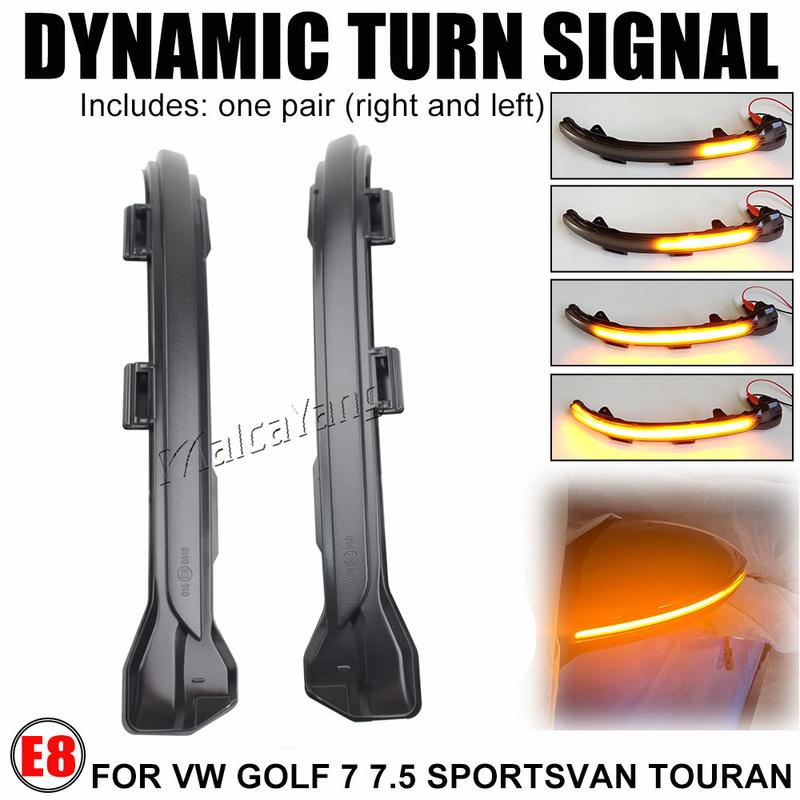 For VW Golf MK7 7 7.5 GTI R GTD Dynamic Blinker LED Turn Signal Rline Mirror Light 2013 2015 2016 2018