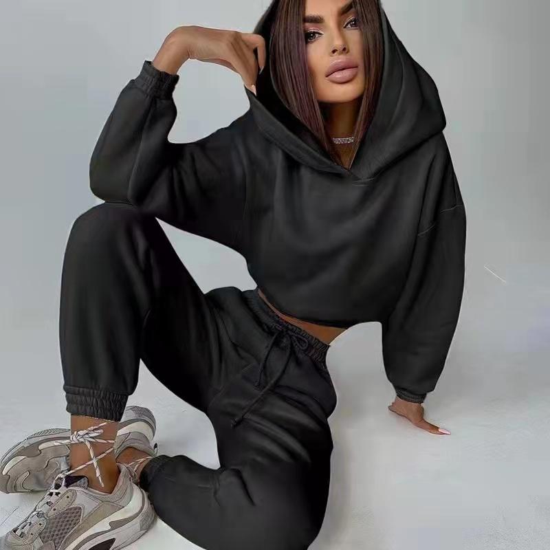 Спортивный костюм-свитер из 2 предметов, свитер с капюшоном и короткими рукавами, женский комплект из двух предметов, спортивные костюмы для бега, спортивные костюмы для девочек