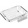 SANNO Expandable Wire Dish Drainer, Sliding Dish Drainer, Dish Drainer Rack, Kitchen Rack, Dish Holder with Cutlery Holder, Stainless Steel
