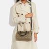 New COACH Rowan Satchel Bag Medium Khaki/Black 83607-IMRQE