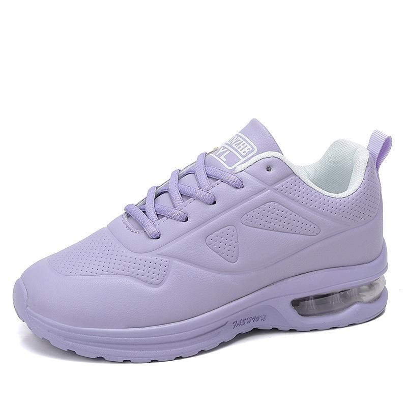 Женские модные кроссовки с воздушной подушкой, из ПУ кожи, для бега, противоскользящая уличная спортивная обувь, эластичные тренировочные кроссовки для зала