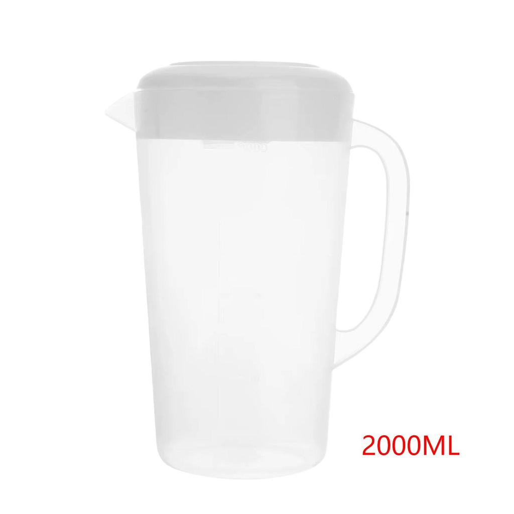 1.5/2/2.5L Plastic Water Pitcher with Handle Large Capacity Cold Kettle Ice Tea Beer Jug for Refrigerator Juice Beverage