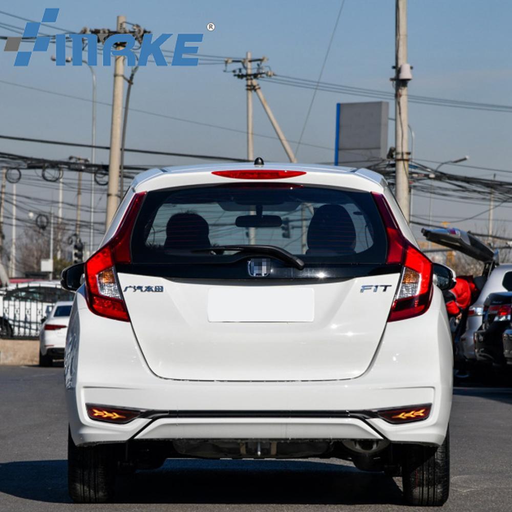 2PCS Rear Fog Lamp Car LED Rear Bumper Light Brake Light Flowing Turn Signal Reflector For Honda Jazz Fit 2018 2019 2020