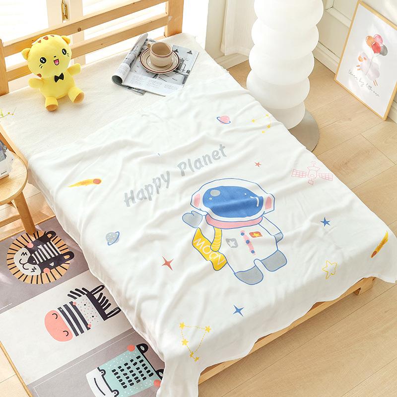 Double-layer Bamboo Cotton Infant Blanket, Children's Quilt, Thin Air-conditioning Summer Cool Quilt, Baby Bamboo Fiber Ice Silk Blanket