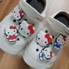 6Pcs/Set Sanrio Hello Kitty Bowknot Diy Sandal Charms Sweet Cute Cartoon Pvc Garden Shoes Buckle Accessories