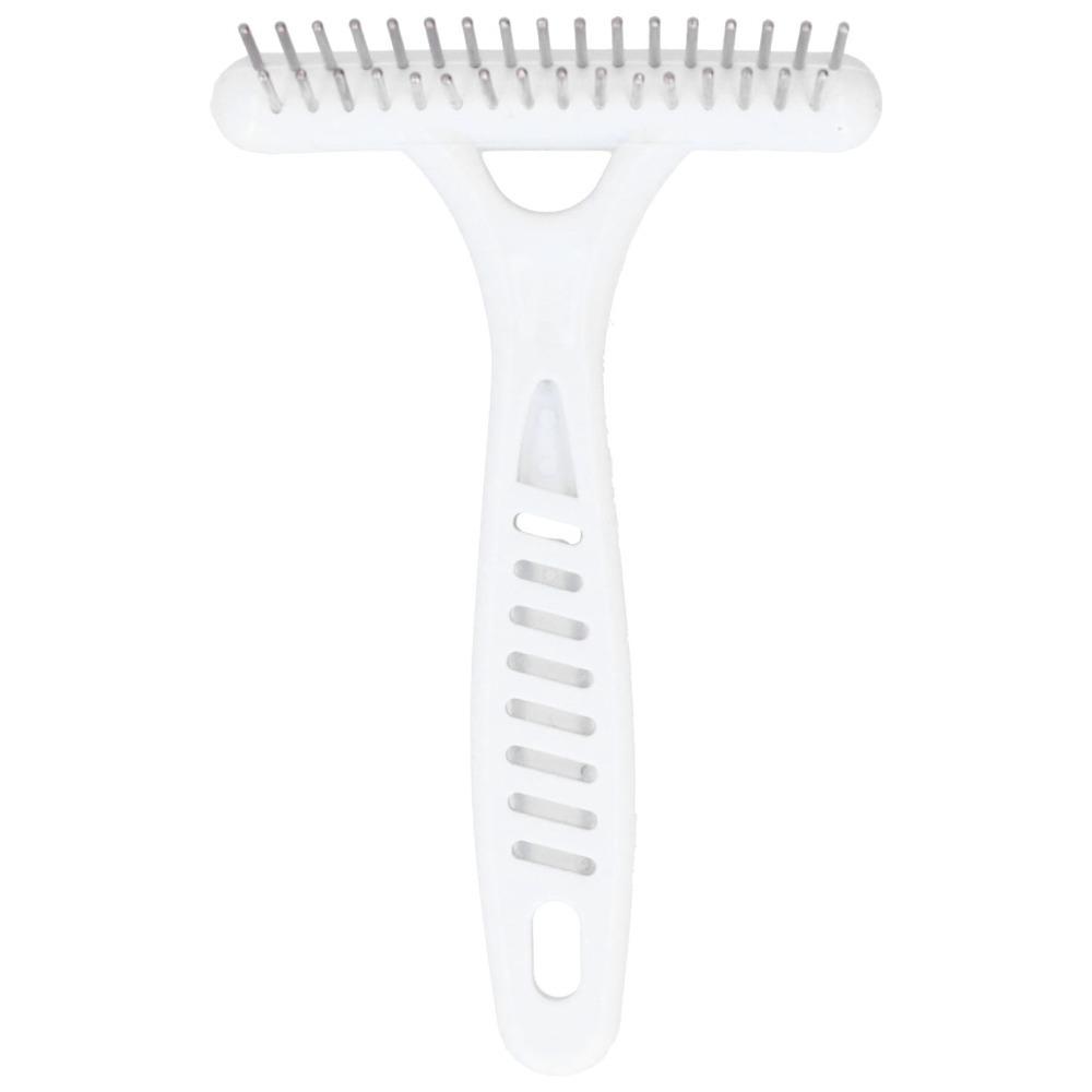 Two Row Teeth Double Row Rake Comb Metal Pins Undercoat Rake Pet Dematting Rake Home Pet Grooming