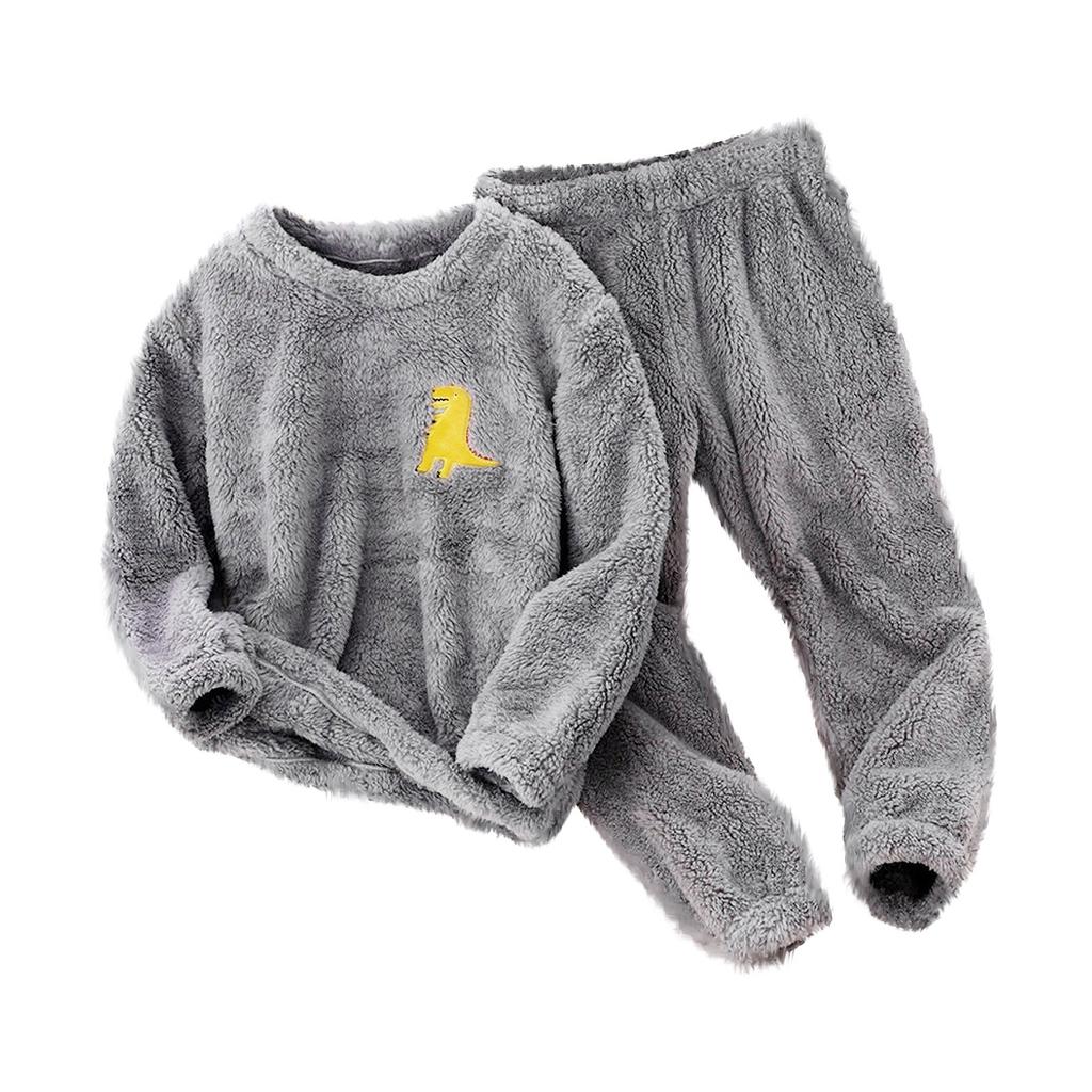 Детский коралловый бархатный пижамный комплект Детская домашняя одежда для лица