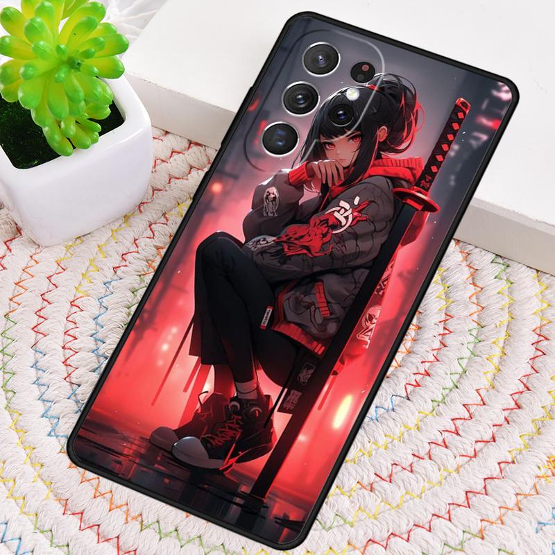 Чехол для телефона Аниме Девушка Самурай для Samsung Galaxy note 10 pro S26 Ultra S23 S24 FE S25 S21 S22 PLUS ударопрочный
