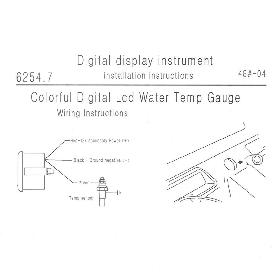 Universal 2'' 52mm Car Water Temp Temperature Gauge Digital 7-Colors LED Display