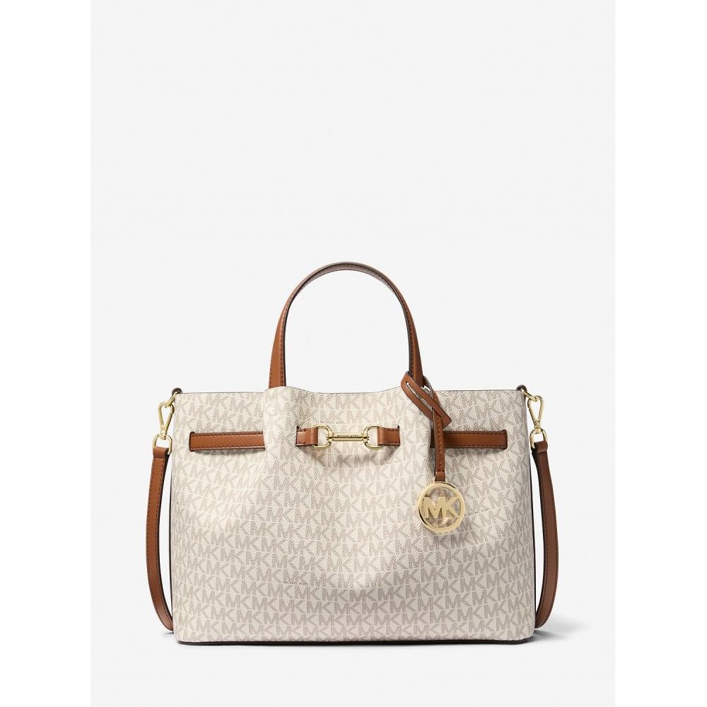 Michael Kors Carson Center Zip Satchel Medium 35s5g2zs3b150 Vanilla