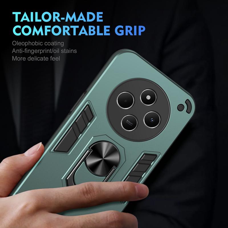 Бронированный противоударный чехол-подставка с магнитным кольцом для Xiaomi Redmi 14C 14 C Redmi14C 4G с защитой объектива для Poco C75 C 75 PocoC75