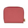 Подержанный 11569 Кошелек для монет Saffiano 1MM268 QHH F0505 7943 Розовый Картхолдер на молнии с треугольным логотипом Peonia Женский от