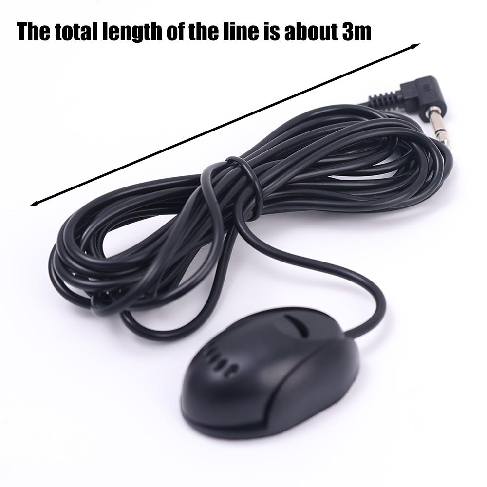 Car Stereo Microphone 3.5mm External Microphone for Car Stereo Audio Receiver GPS DVD Bluetooth Radio with 3m Cable Plug Play