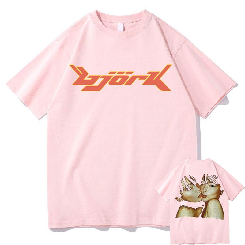 1990 Bjork Heavy Concert Vintage Tshirt Hip Hop Music Album Double Sided Print Oversized Tshirt Men Women Fashion Casual Tees