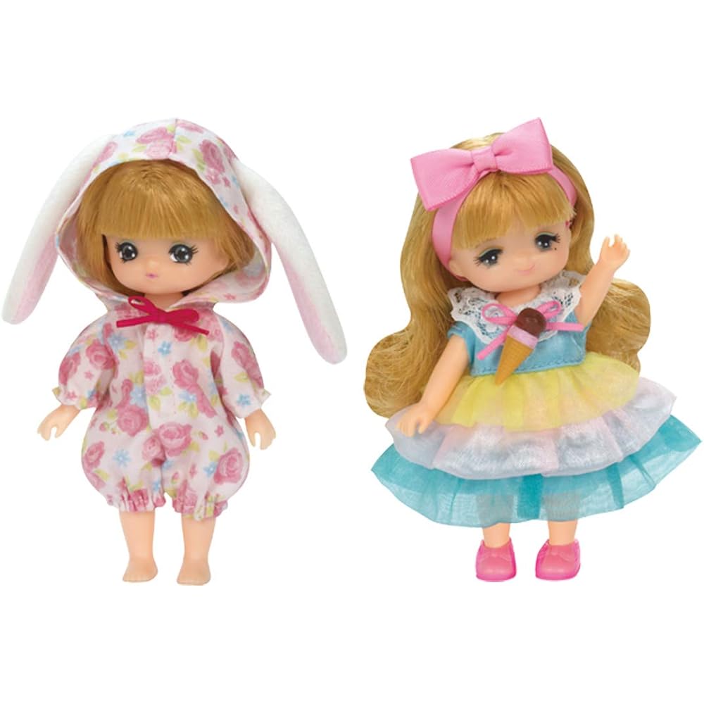 Licca-chan Dress LW-21 Miki and Maki Dress Set Bunny Pajamas and Ice Cream Dress