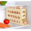 1pc1pc NEW Slide Egg Storage Box Refrigerator Side Door Storage Box Egg Rolling Food Grade Egg Holder Tray Automatic Egg Rolling