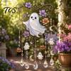 Handcrafted Spooky Home Accents Halloween Acrylic Wind Chime Pendant, Crystal Suncatcher Hanging Ornaments, Decorative Unique Seasonal Ornaments