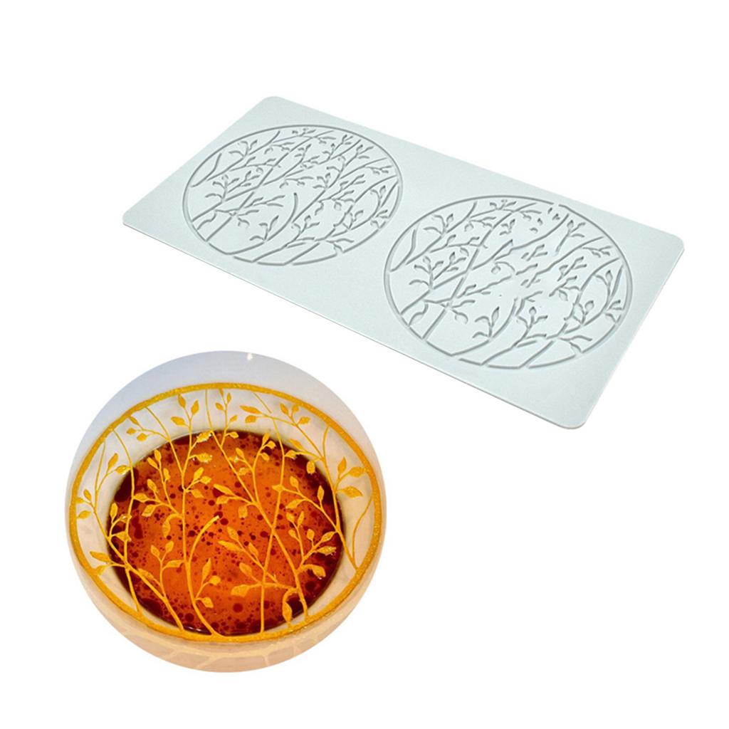 Узор из листьев и веток Кружевной коврик для торта Силиконовые формы для выпечки помадкой Коврик для отпечатков помадкой Товары для украшения торта