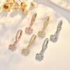 2026 Slightly Inlaid with Zirconium Exquisite Crown Earrings, Ear Buckles, Women's European and American Fashion High-end Sense Niche Earrings, Copper