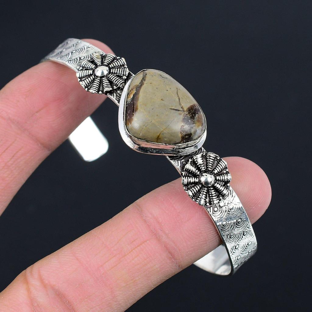 Sisters Day Sale Septarian Stone Birthday Bangle Bracelet 925 Sterling Silver
