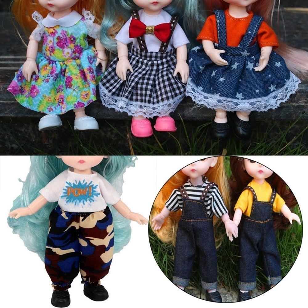 20 Styles 16~17cm Doll Clothes Casual Wear Rompers T-shirt Hat Doll Skirt Suit for 16~17cm Doll