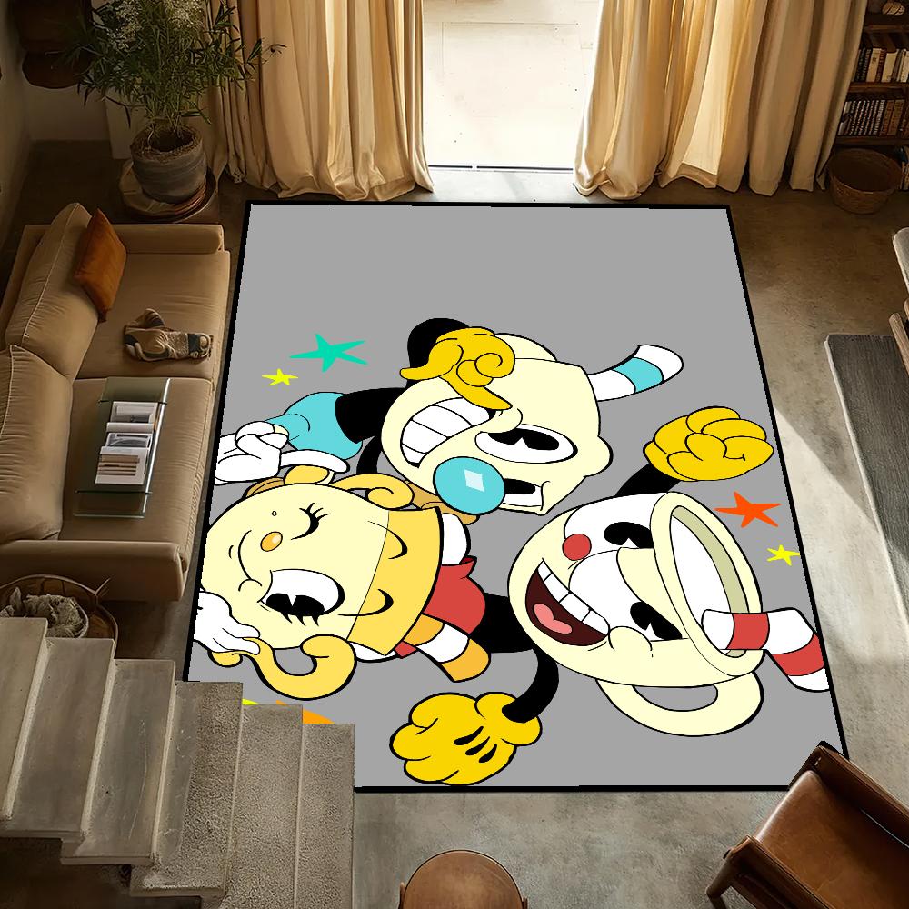 s-Spiel Door Mat Cartoon Anti-Slip Kitchen Bedroom Handmade Tufted Rug Carpet Living Room Entrance C-Cuphead Decoration