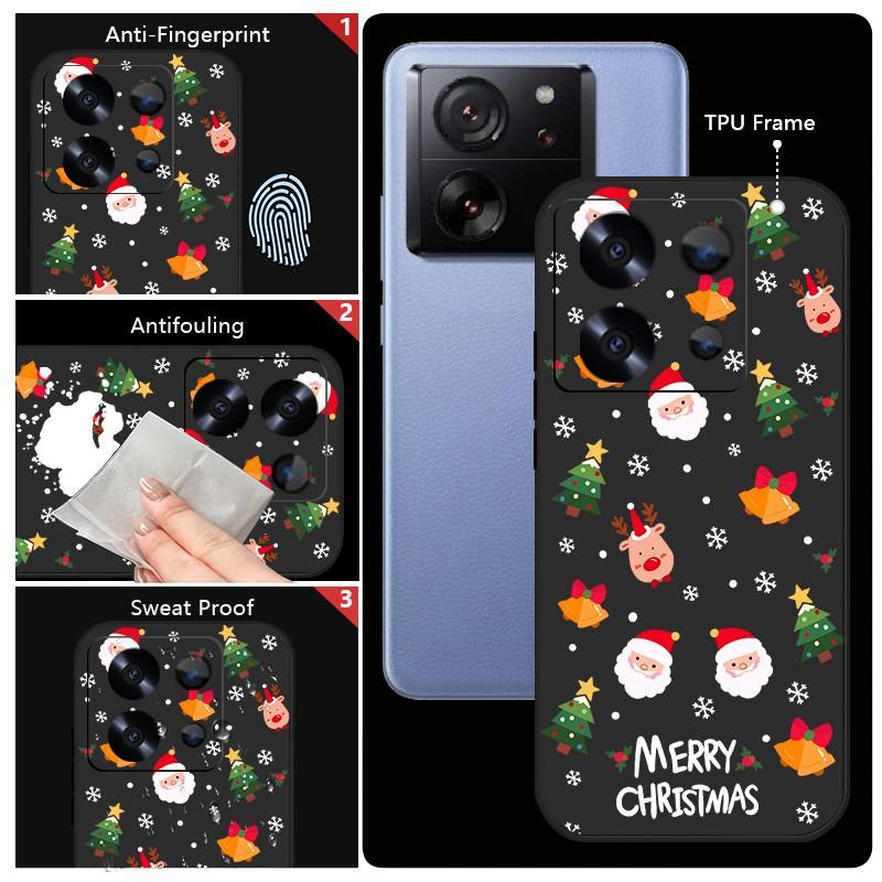 Чехол для телефона Merry Christmas Santa Elk Pattern для Xiaomi 13T Pro 11T Poco F6 X6 Redmi Note 13 12 11 10 Pro Max, мягкий матовый противоударный чехол из ТПУ с ремешком