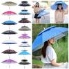 Double-layer Windproof Umbrella Cap Waterproof Head Umbrella Hat Outdoor Rain Gear  Hiking