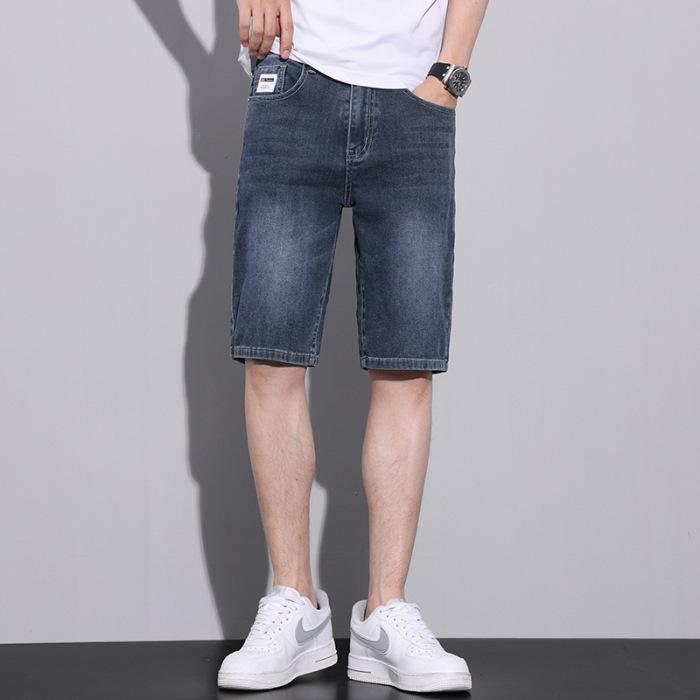 Джинсовые брюки с защипами Летние Новые Универсальные Джинсовые Шорты Повседневные Миди-брюки Мужские