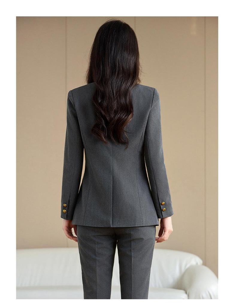 Комплект женского профессионального брючного костюма высокого класса - Осень 2024 Формальная рабочая одежда для изысканного образа